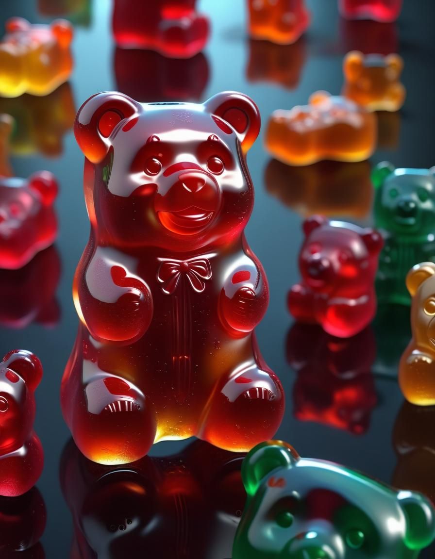 Oversized Gummy Bear in Ultra Realistic Style