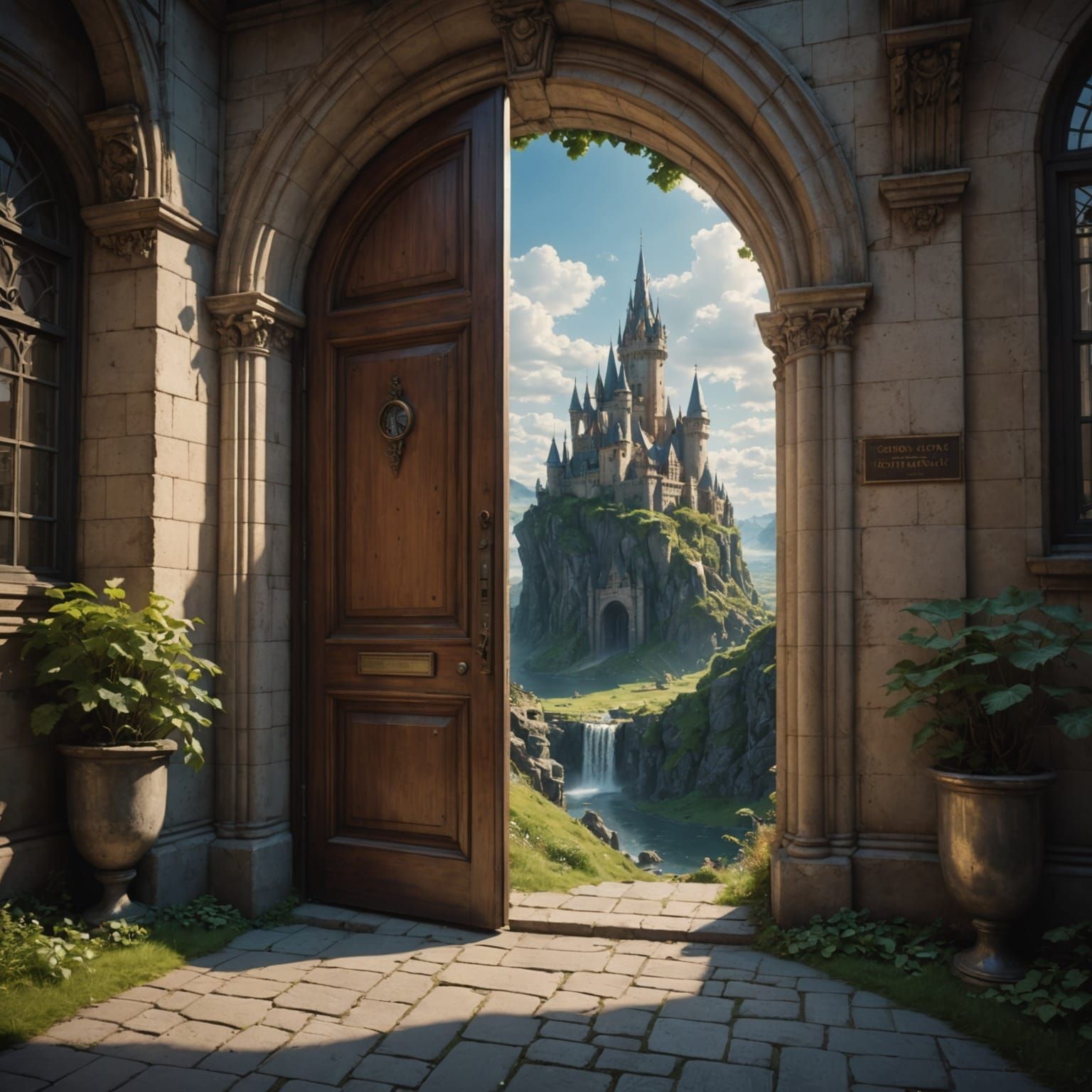 City Doorway to a Fantasy Landscape