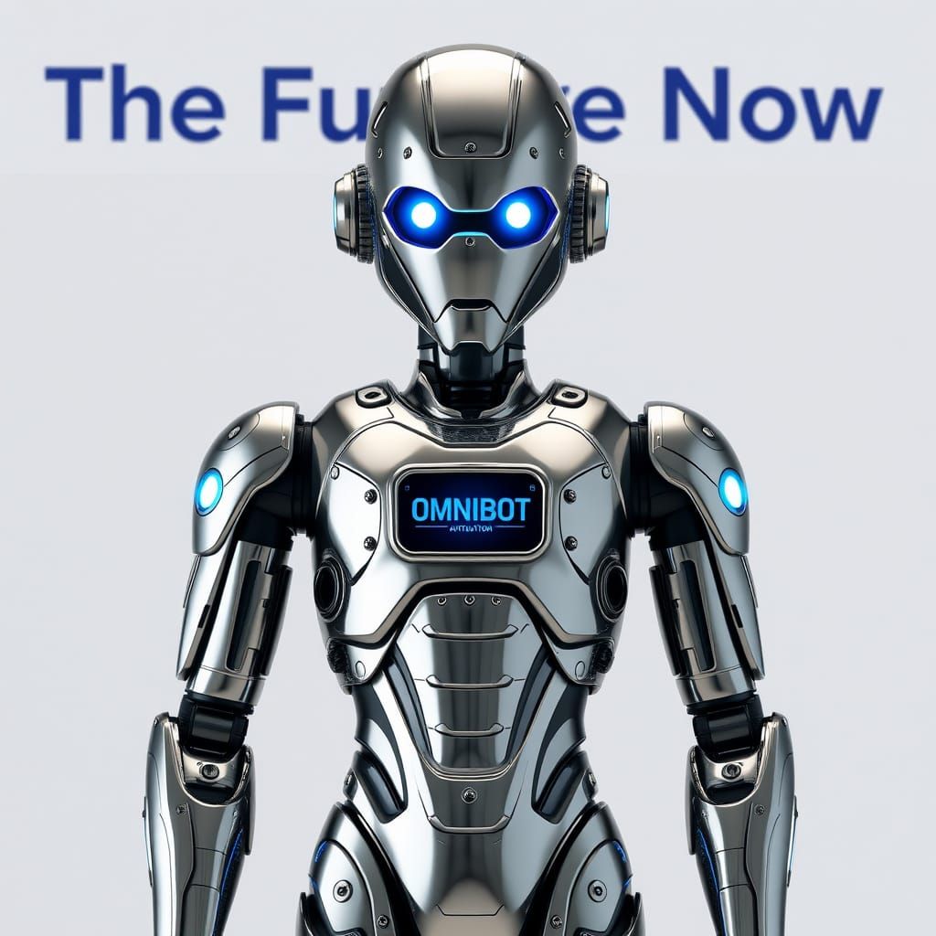 Futuristic Chrome Android Robot: The Future Now