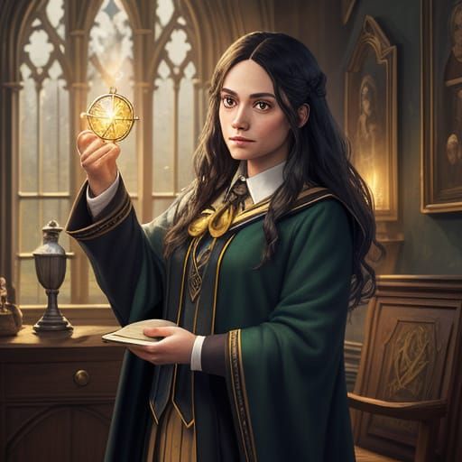 Hogwarts Student Holds Magical Artifact in Hufflepuff Common...