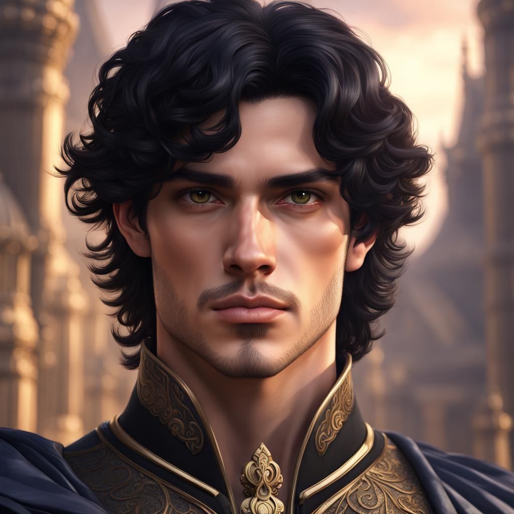 Prince with Hazel Eyes: Detailed Fantasy Art