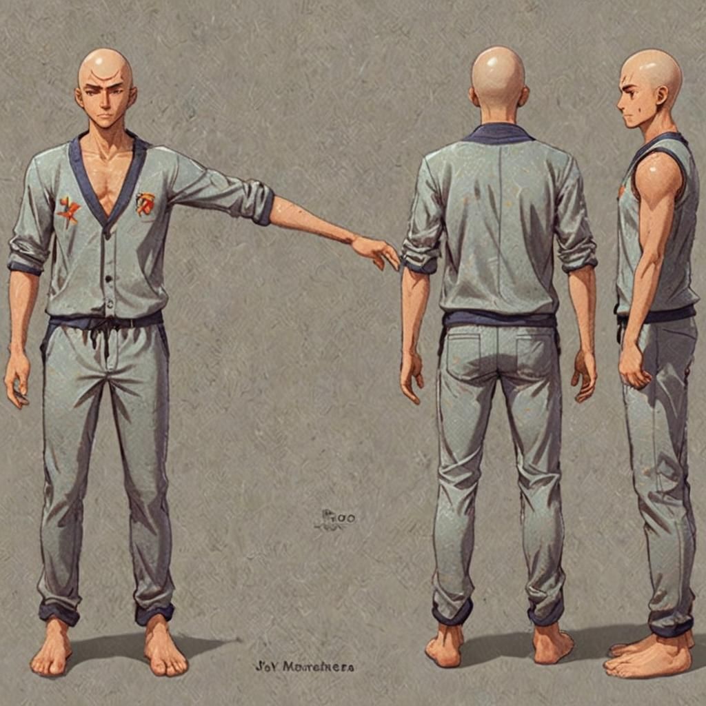 Anime Character Sheet for 3D Model Creation