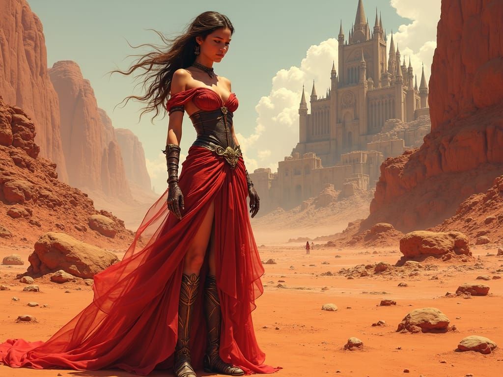 Martian Princess in Heroic Sci-Fi Style