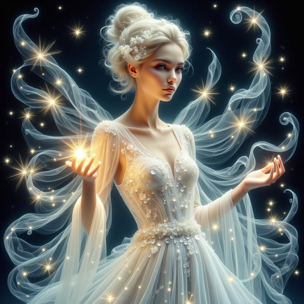 Glenda the Witch Portrait in Art Nouveau Style