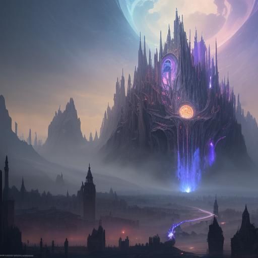 Chaotic Fantasy World: Detailed Matte Painting