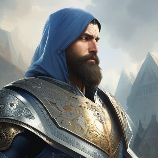 Heroic Medieval Cleric Portrait in Fantasy Art Style