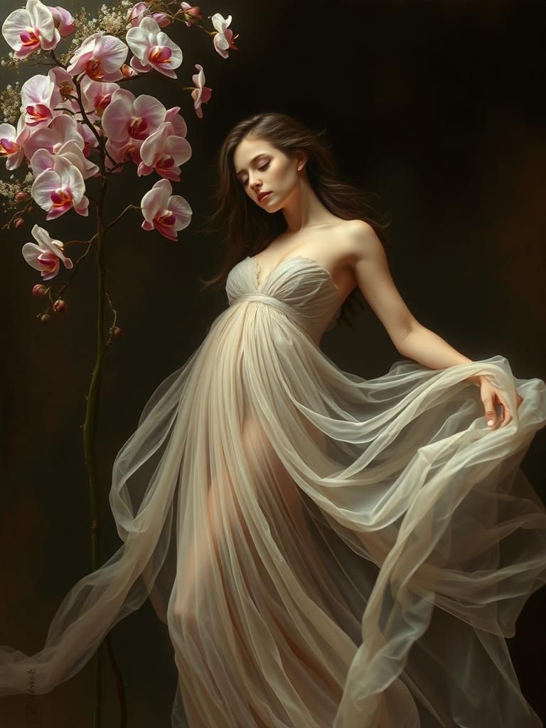 Ethereal Beauty: Fragrant Orchids in a Dreamscape