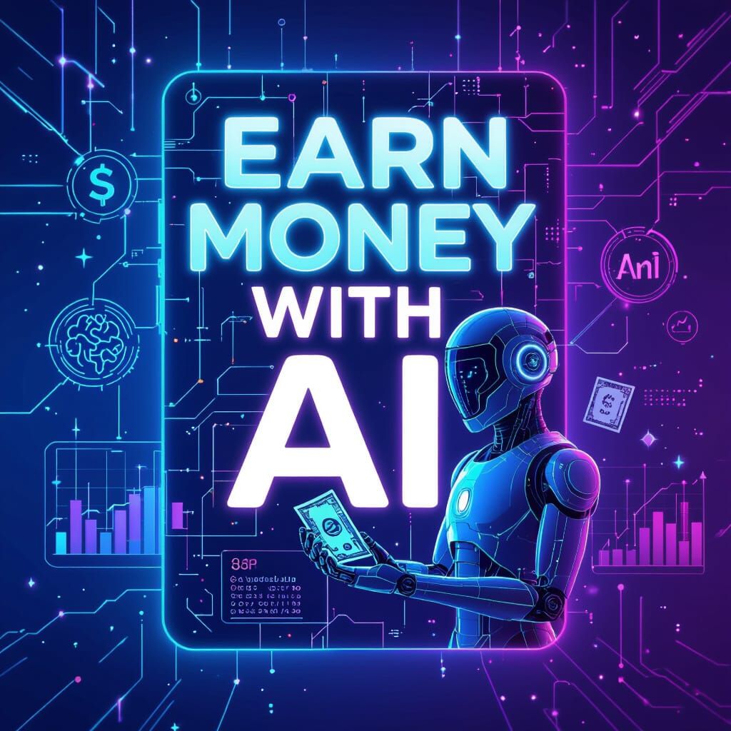 Futuristic eBook Cover with AI and Neon Highlights