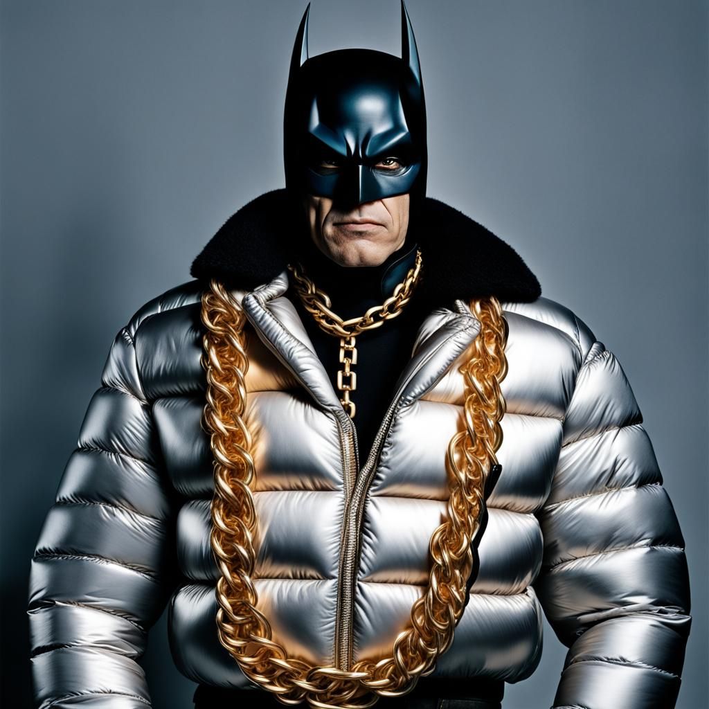 Batman Portrait in Puffer Jacket, Professional Photography