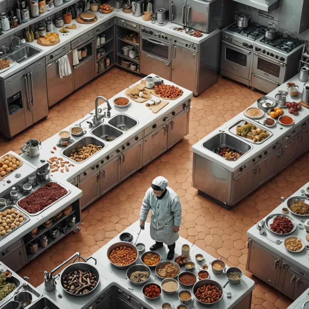 Tiny Person Explores Enormous Kitchen