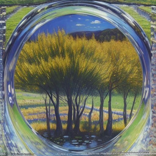 Expressionistic Countryside Landscape: Cinematic Matte Paint...