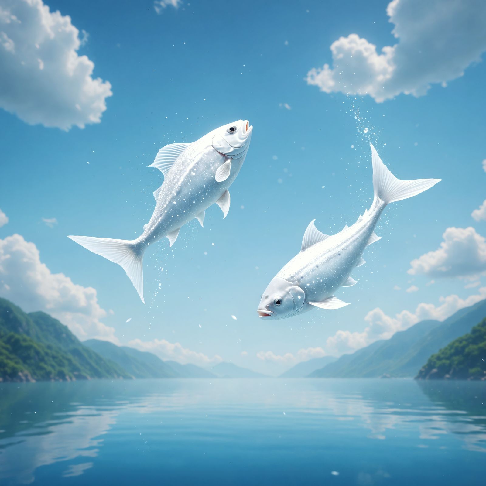 Sparkling Fish Soar Through Celestial Waters