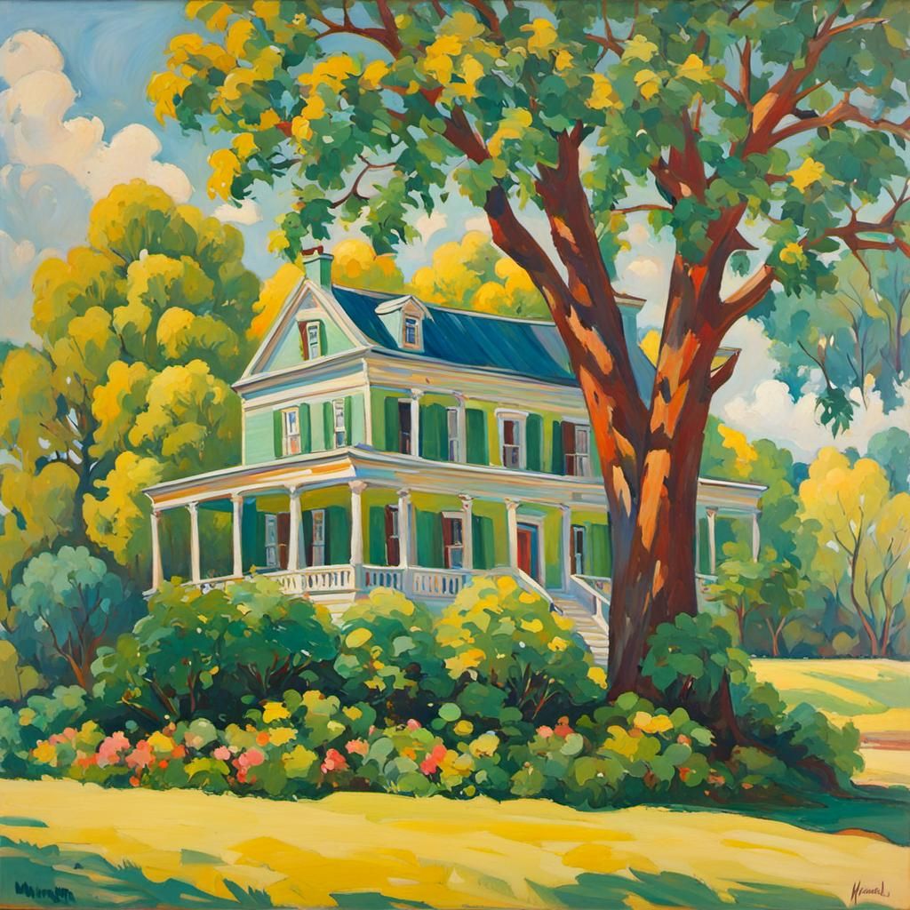 Expressionist House in Southern Landscape