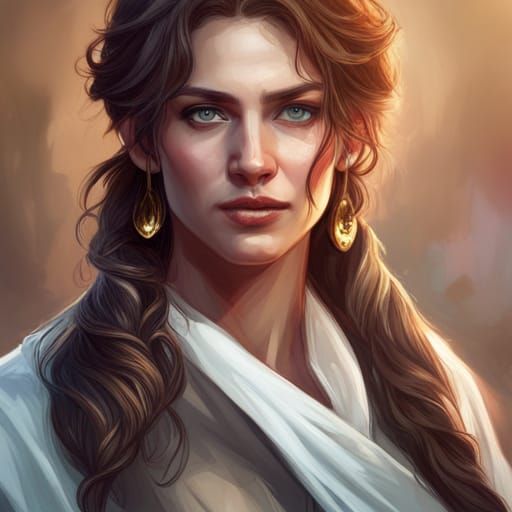 Hyperdetailed Portrait in Art Nouveau Style