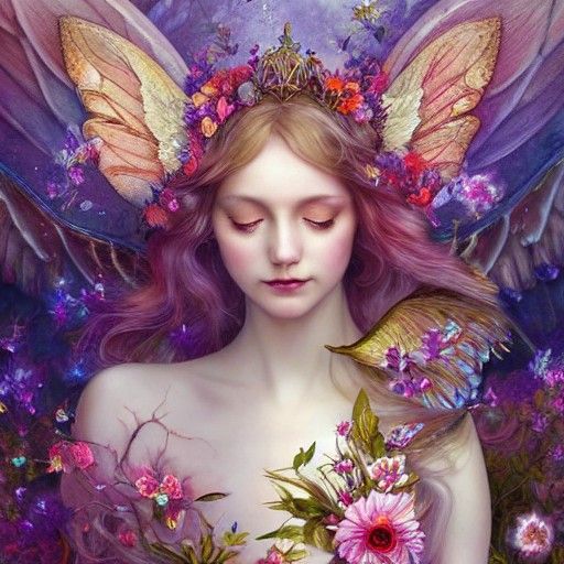 Floral Fairy Digital Painting in Dittmann Style