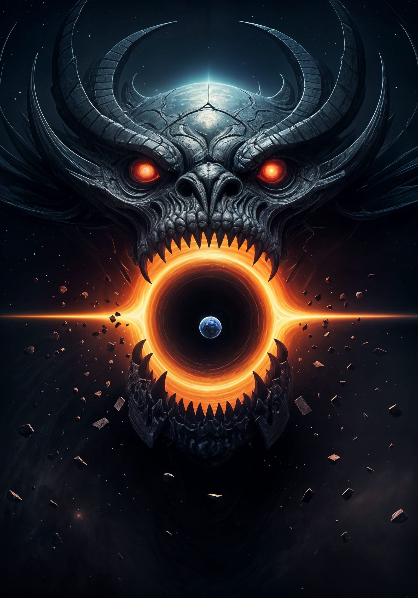 Biomechanical World-Devourer Engulfs Earth in Cosmic Horror