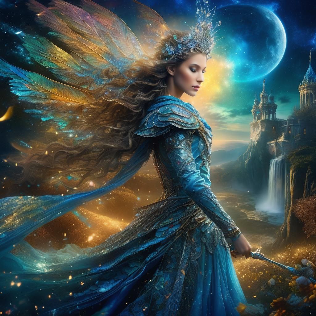 Excalibur in a Glittering Fairy Tale Scene