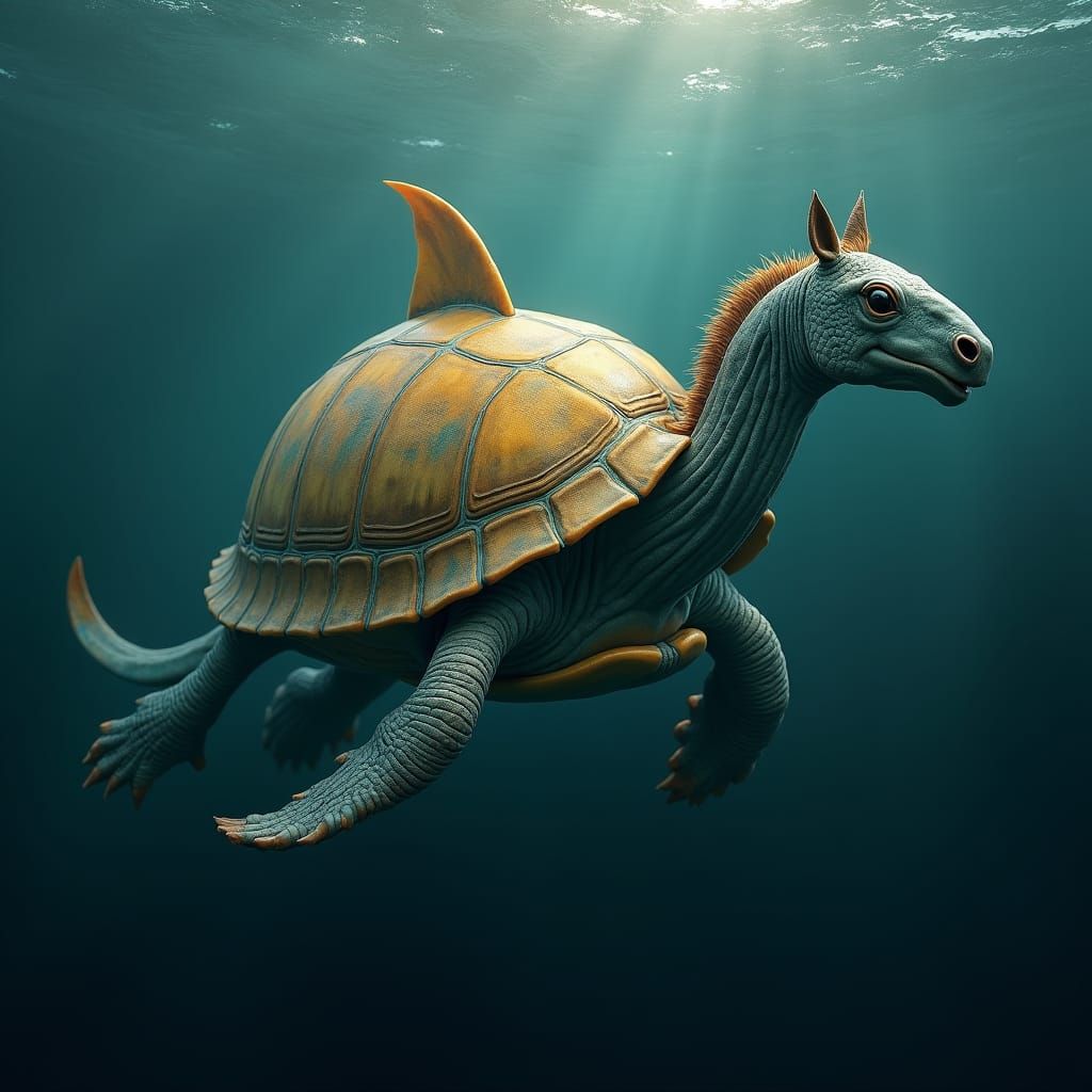 Majestic Hybrid Creature Emerges from the Deep