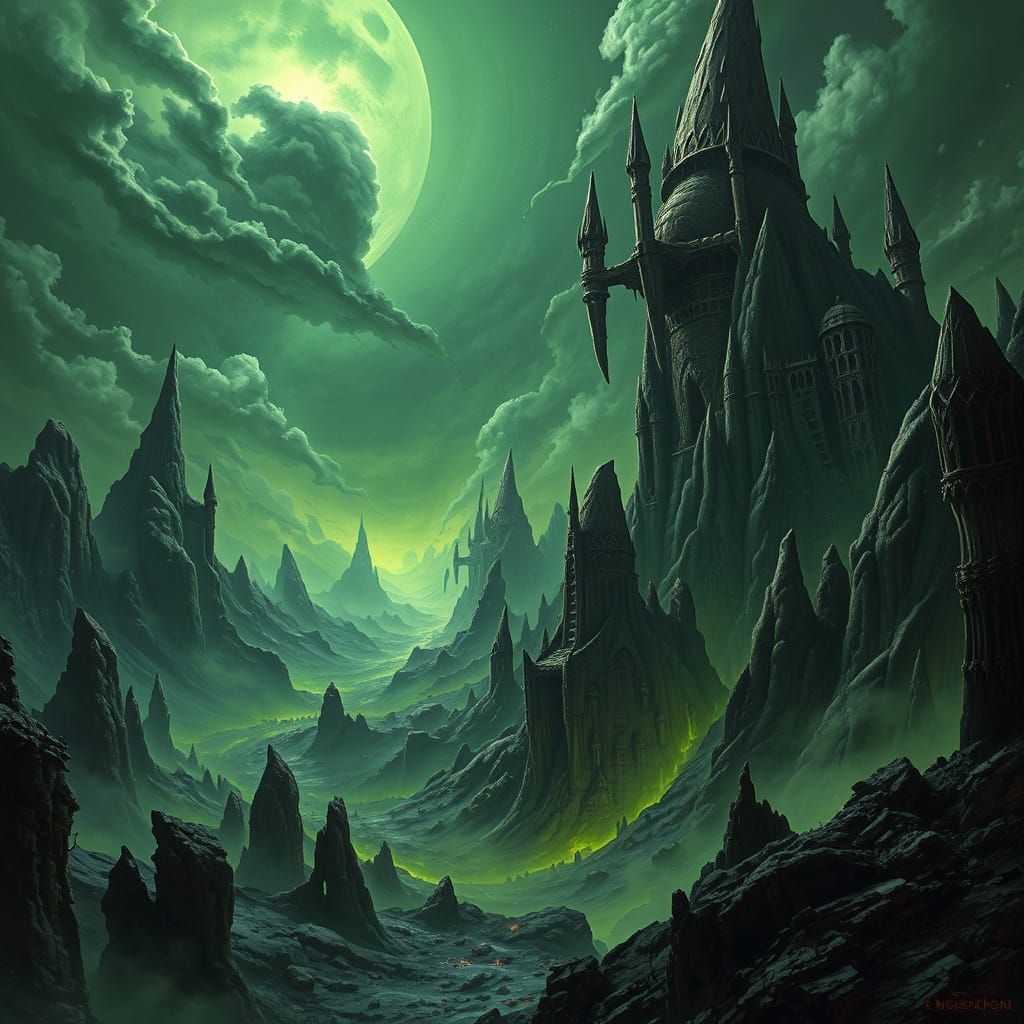 Warhammer 40K Daemon World Oliensis in Dark, Surreal Space