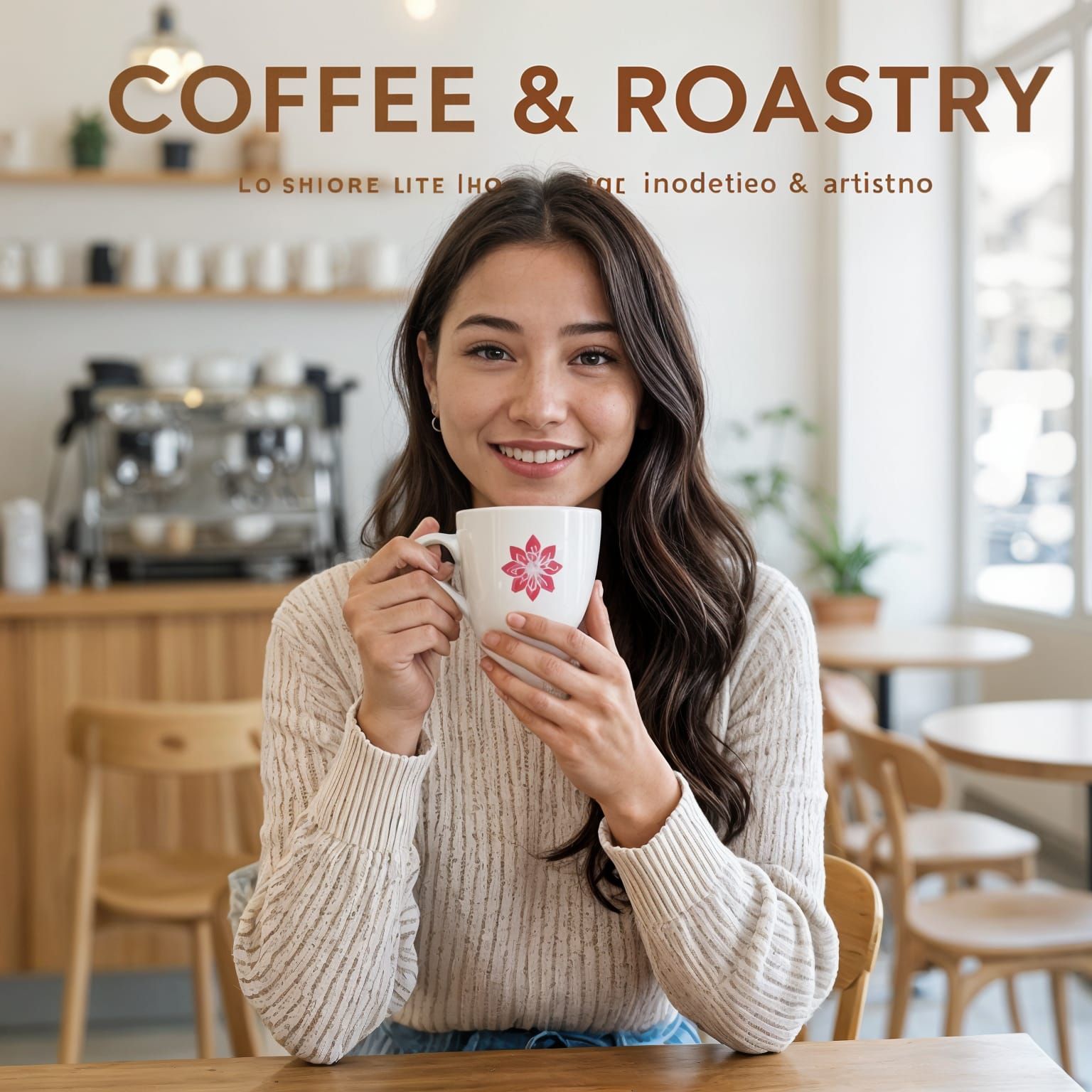 Coffee & Roastery Logo with Floral Compass Rose