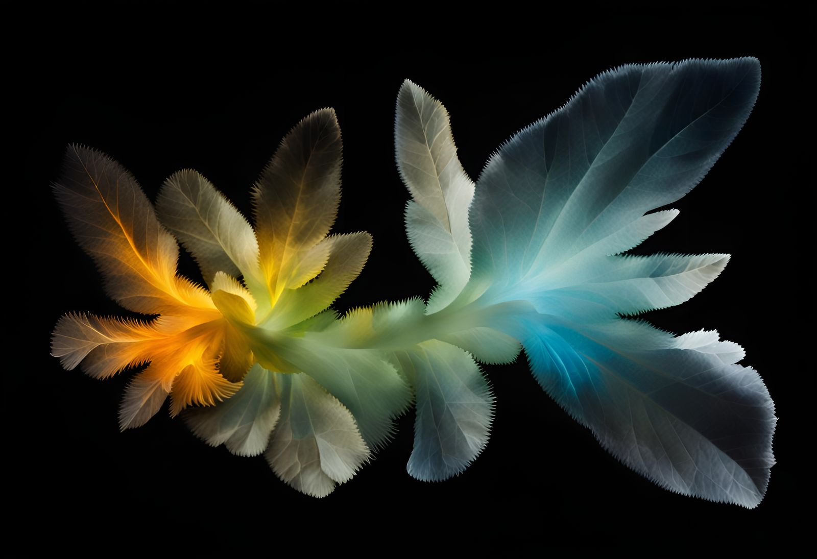 Bioluminescent Microbial Cell in Watercolor Style