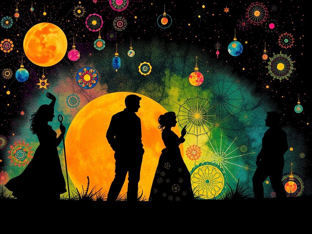 Colorful Zentangle Silhouette Design