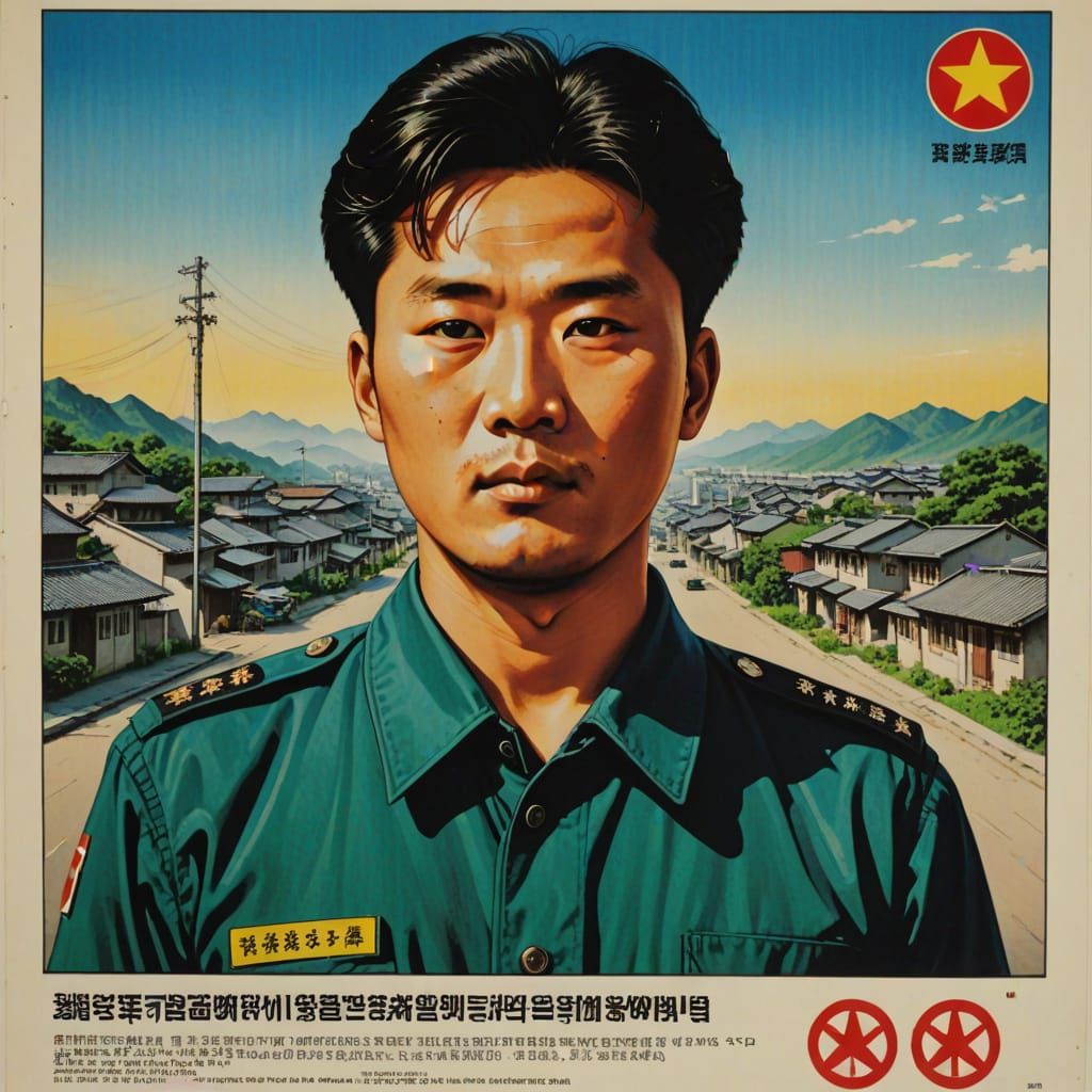Soviet-Inspired Neighborhood Watch Poster from North Korea