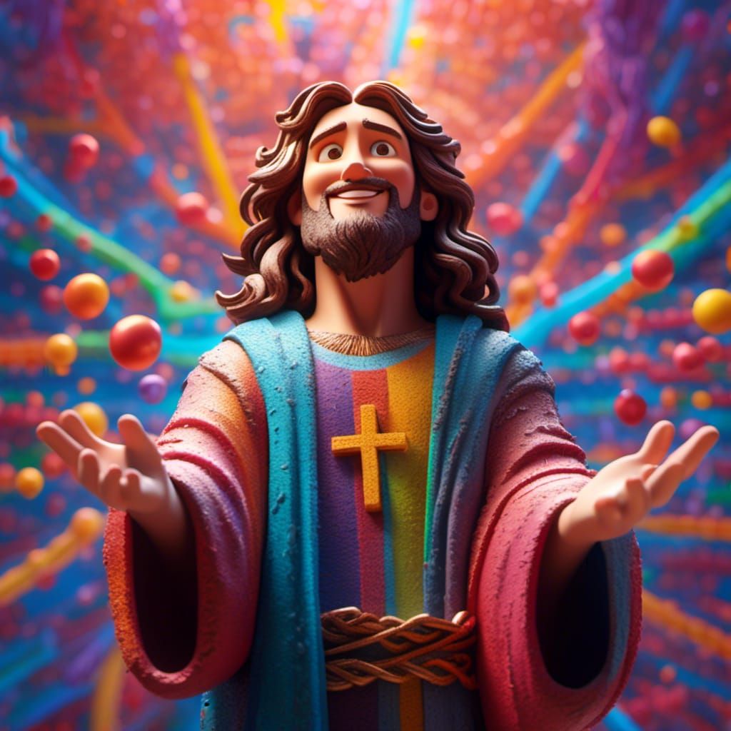 Jesus Christ as Pixar-Style 3D Digital Art