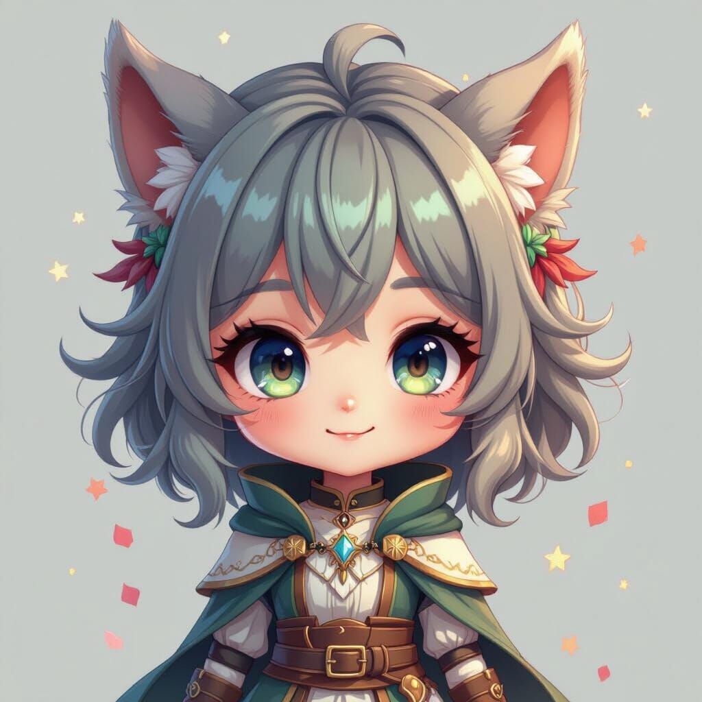 Cute Chibi Character Portrait in Matte Painting Style