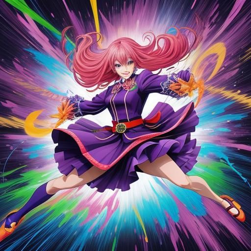 Energetic Tap Dancer in Anime Key Visual Style