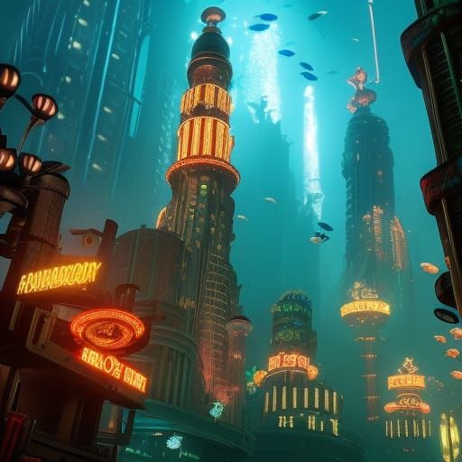 Bioshock's Rapture: Underwater City in Biopunk Style