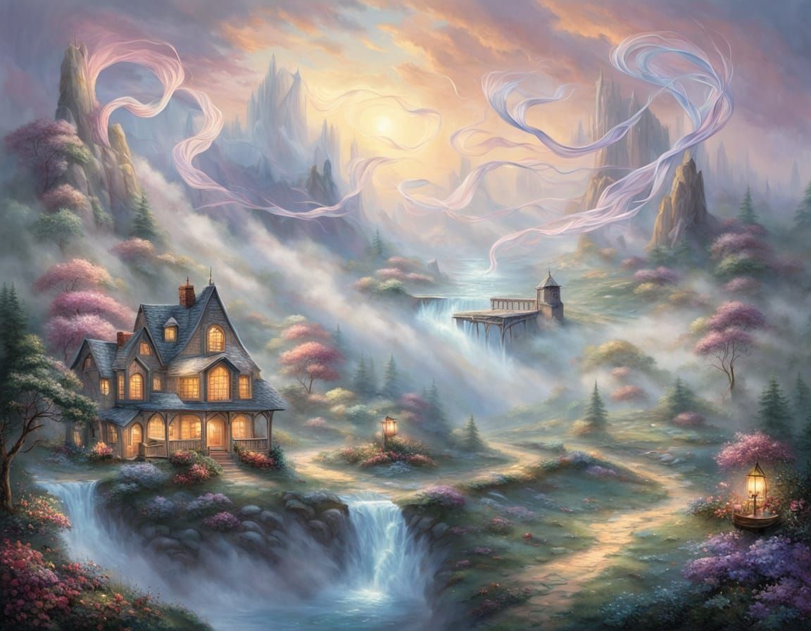 Abstract Ribbons of Gentle Movement and Balance