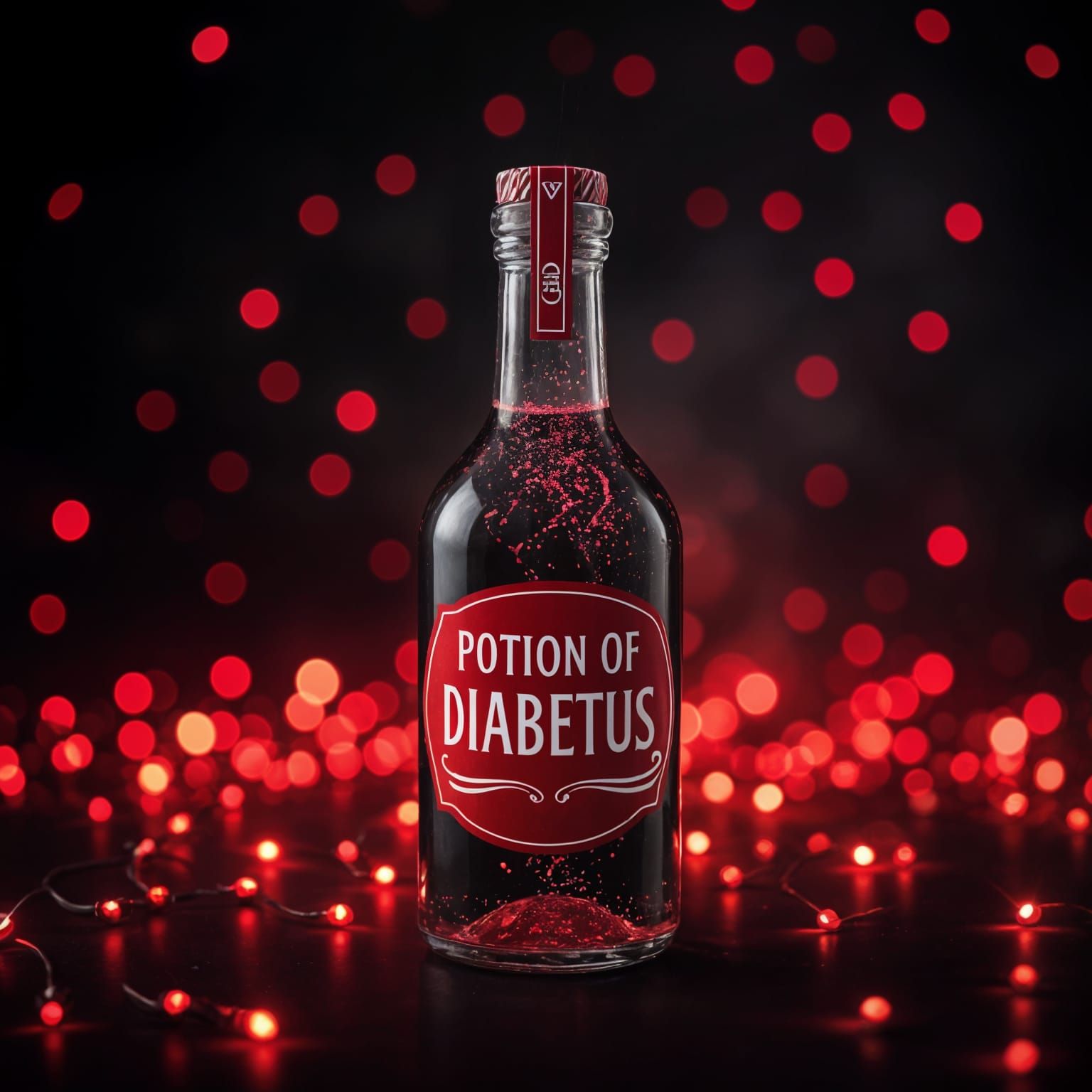 Cute Potion of Diabetus in Synthwave Style