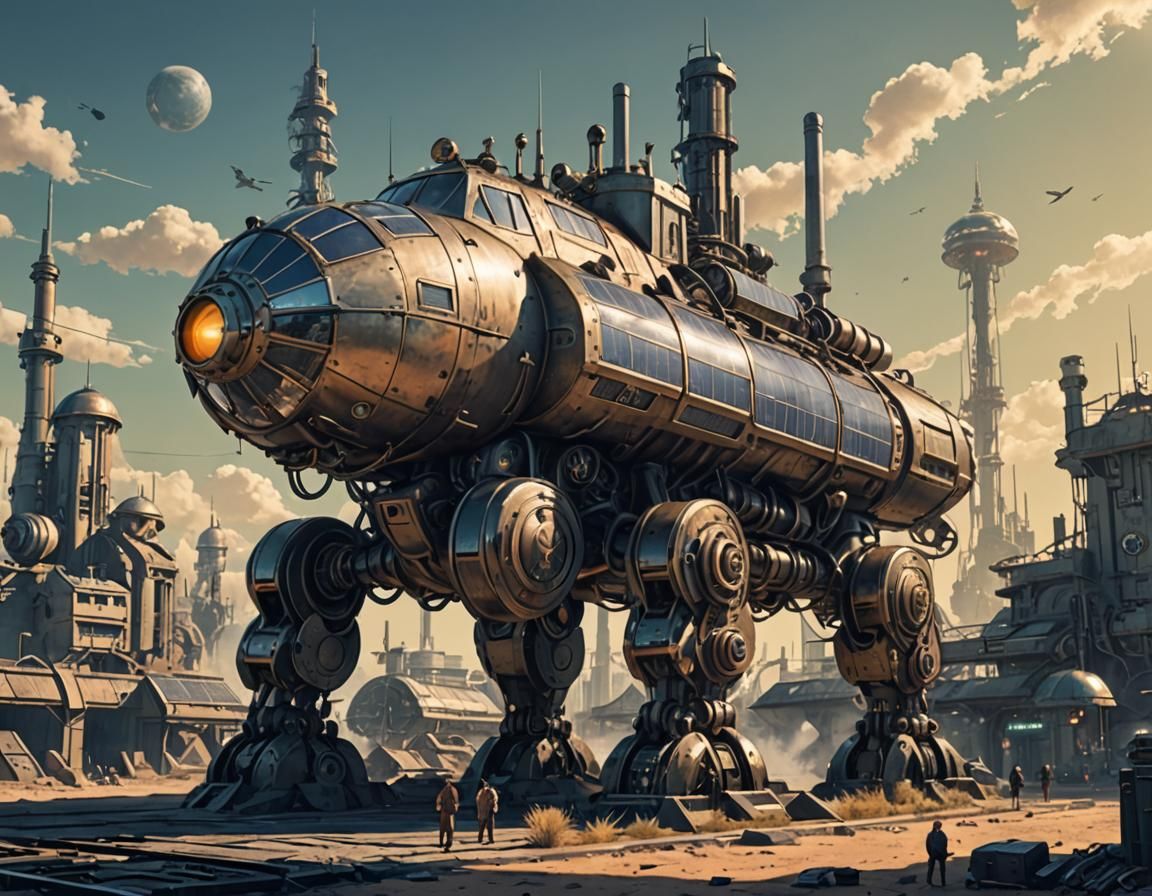 Solarpunk Dieselpunk Fusion: Retro-Futuristic Technology
