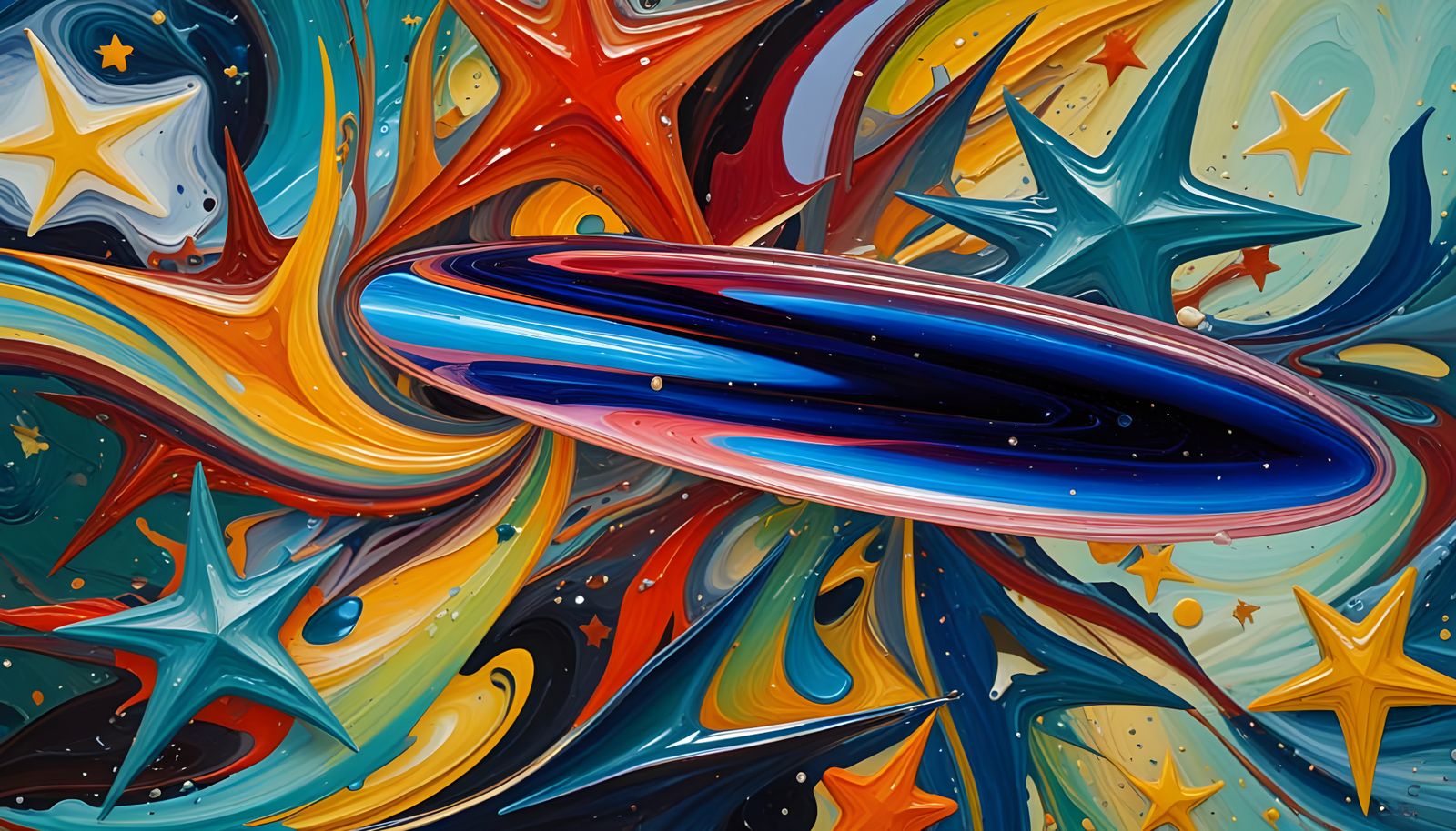 Surreal, Abstract, Avant-Garde Masterpiece: Iridescent Vorte...