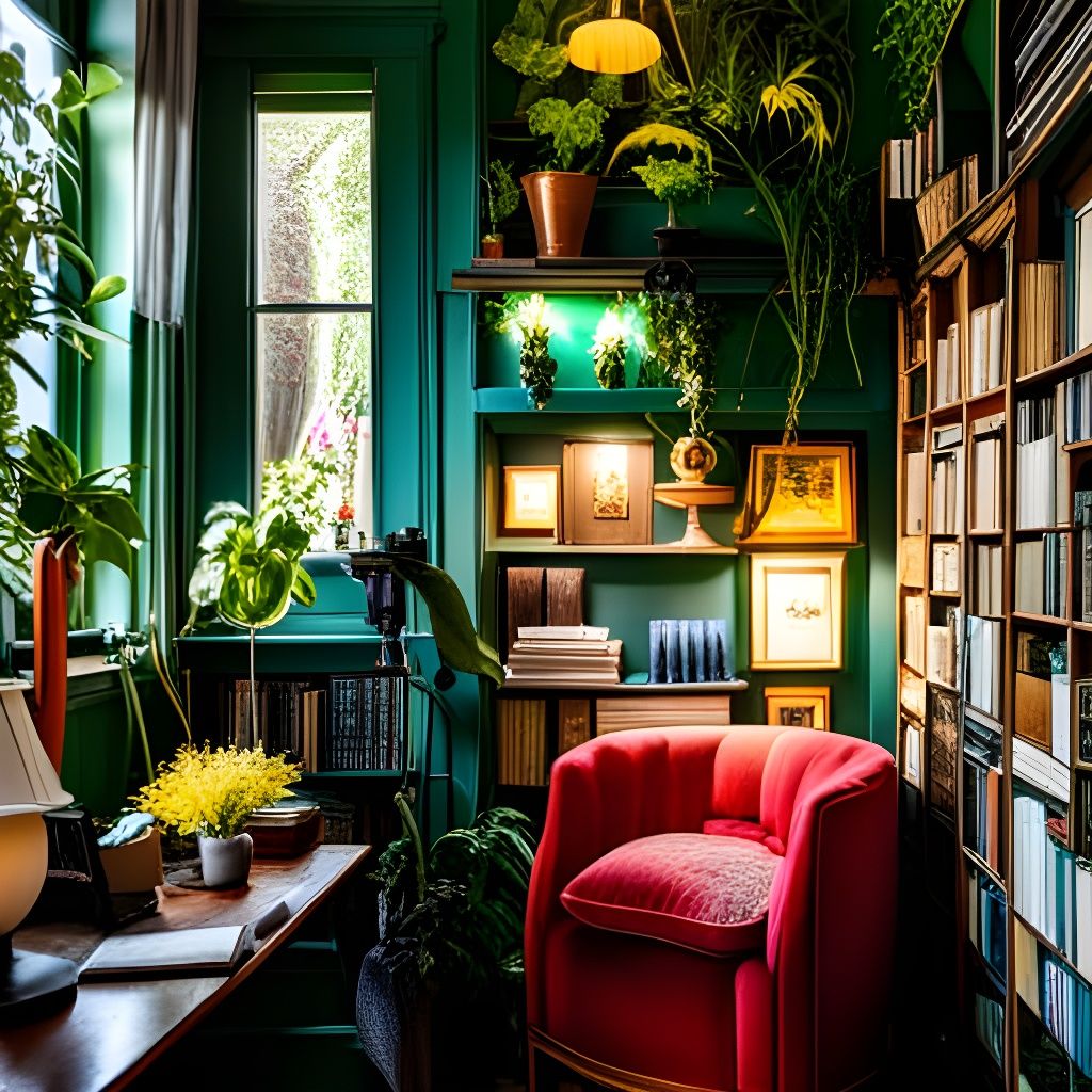 Victorian Solarium with Plants and Lamplight