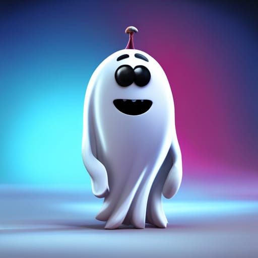Friendly Ghost in Pixar-style 3D Animation