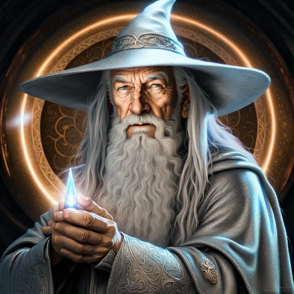Holographic Gandalf the Grey: A Hyperrealistic Masterpiece