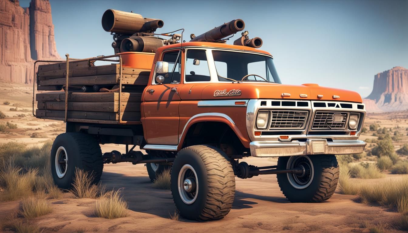 Crossout Style 1970s Ford Dually Truck
