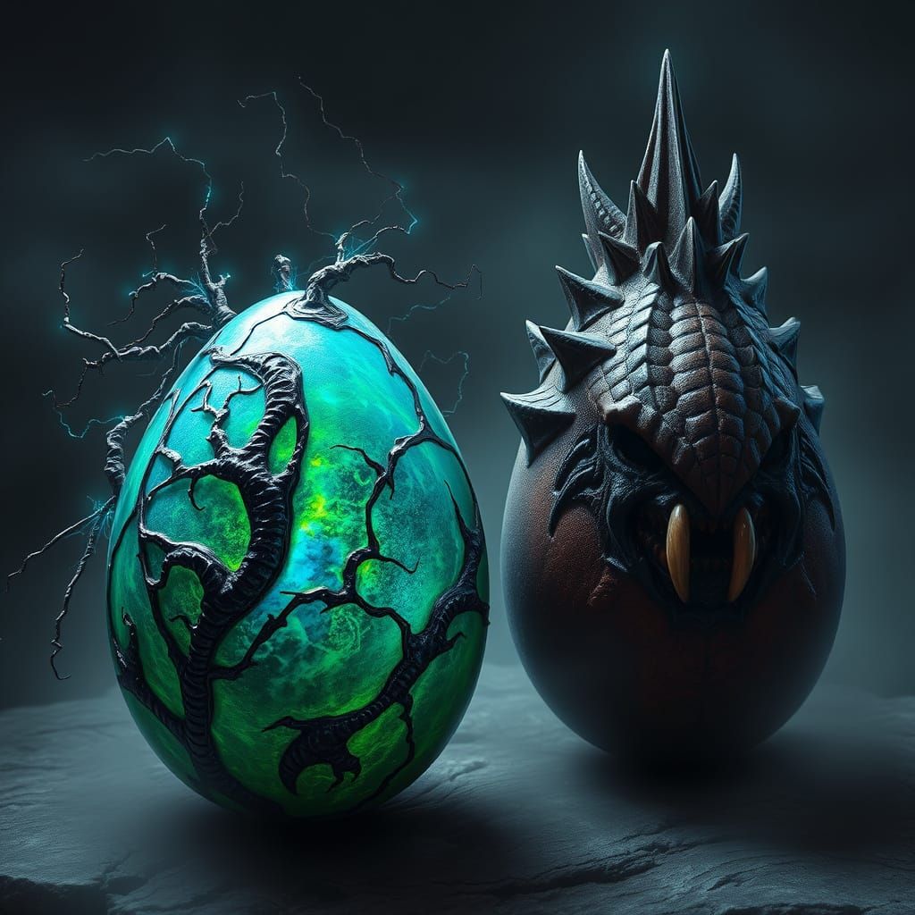alien vs predator both as angry eggs