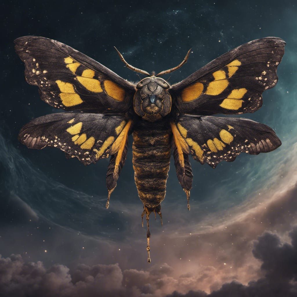 Death's-Head Hawkmoth Soaring to the Moon