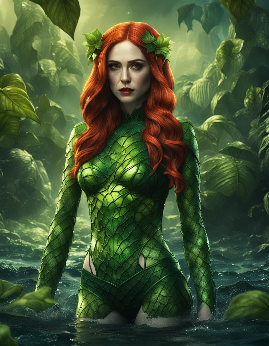 Karen Gillan as Poison Ivy: Detailed Digital Painting