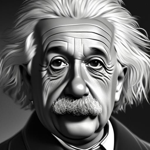 Hyperrealistic Portrait of Albert Einstein in High Detail