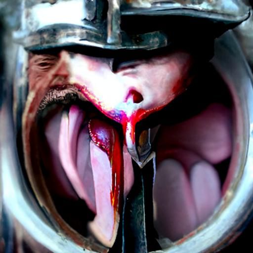 Disturbing Open Mouth Figure Inspired by Bosch