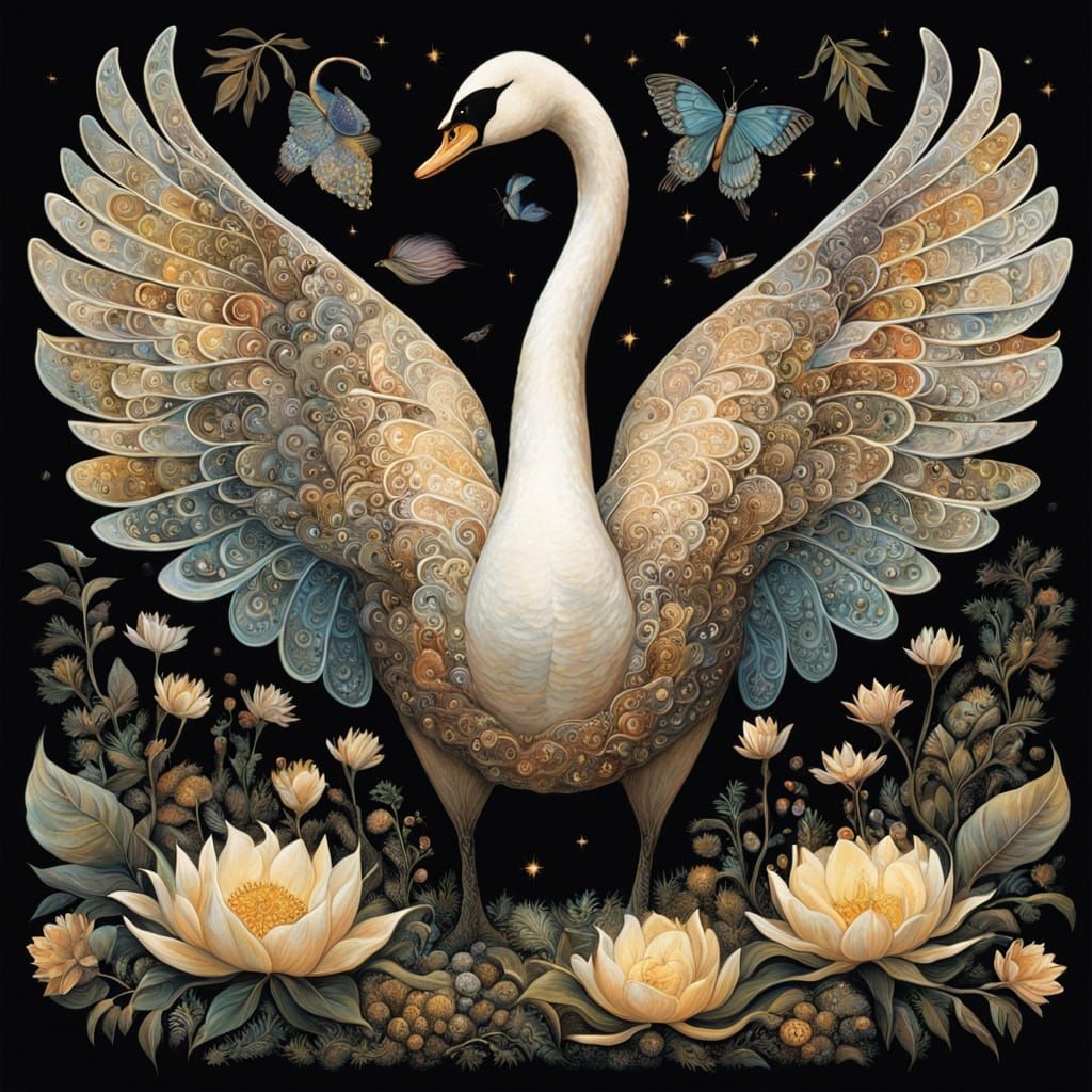 8 Swan Goddesses Rise Up in Ethereal Splendor, Adorned with ...