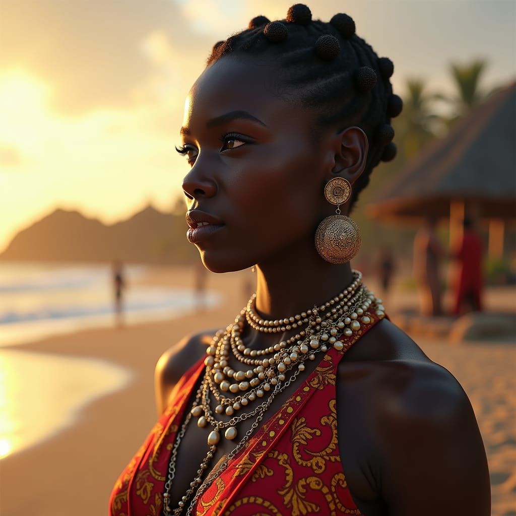 Ayaba: Dahomey Goddess in Hyperdetailed Digital Art