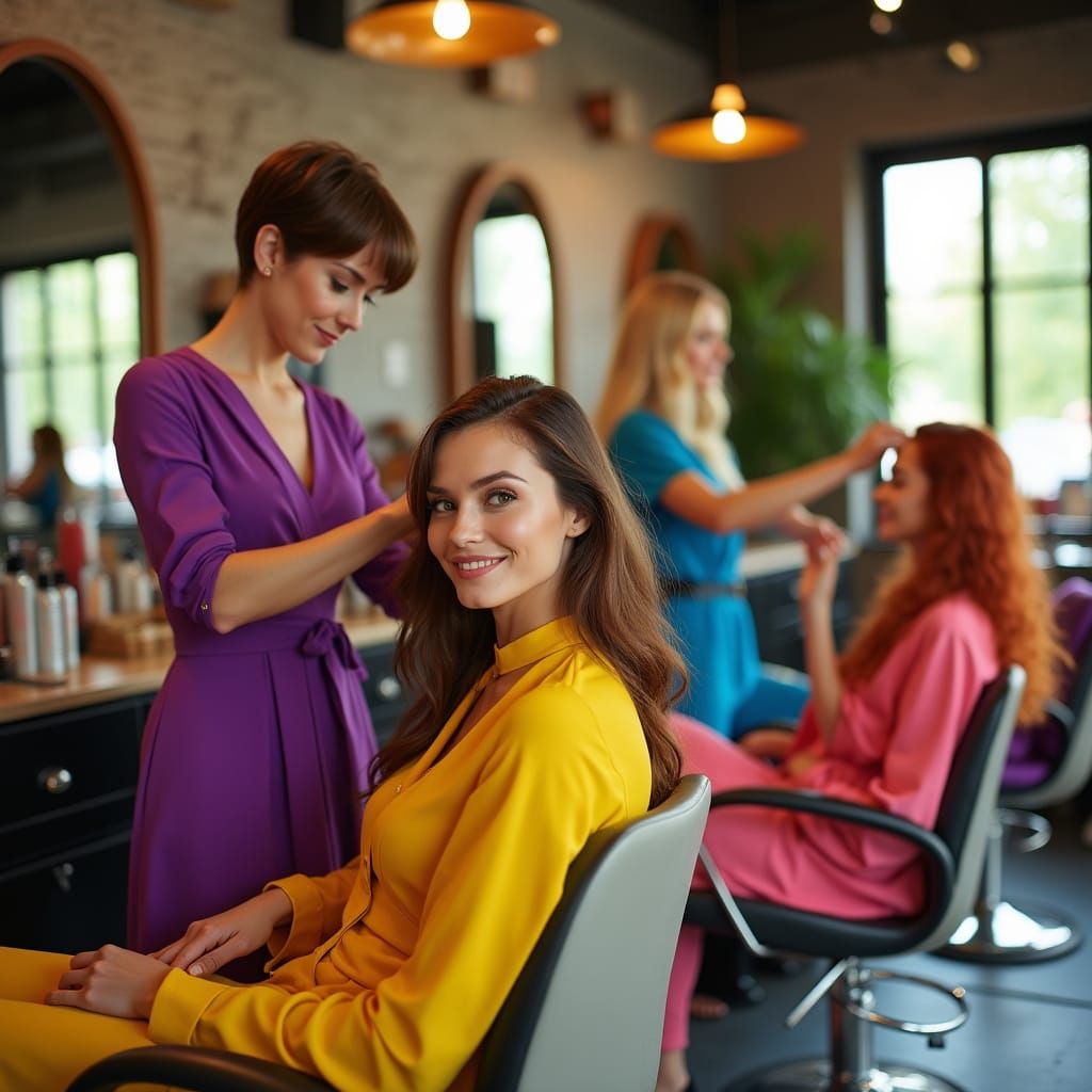Modern Hairdressing Salon in Vibrant Colors