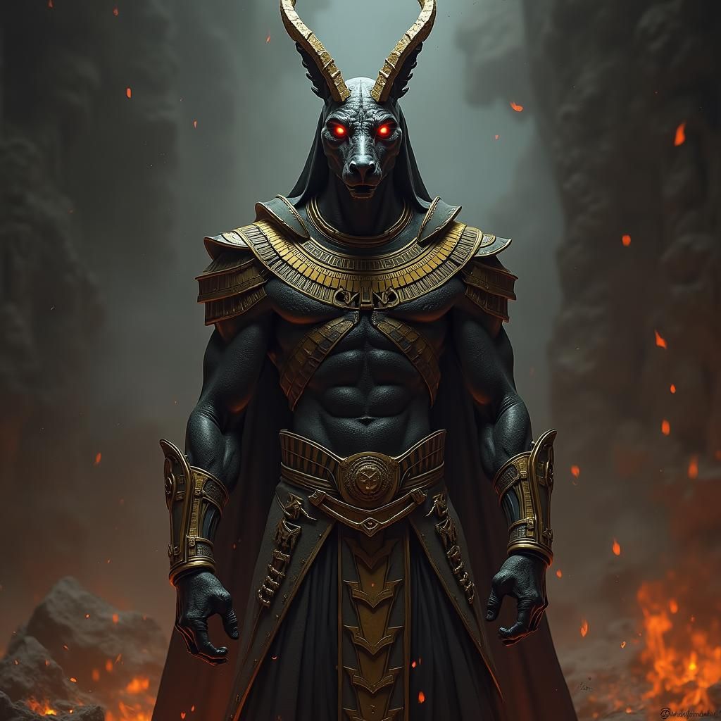 Anubis, God of War, in Modern Military Uniform