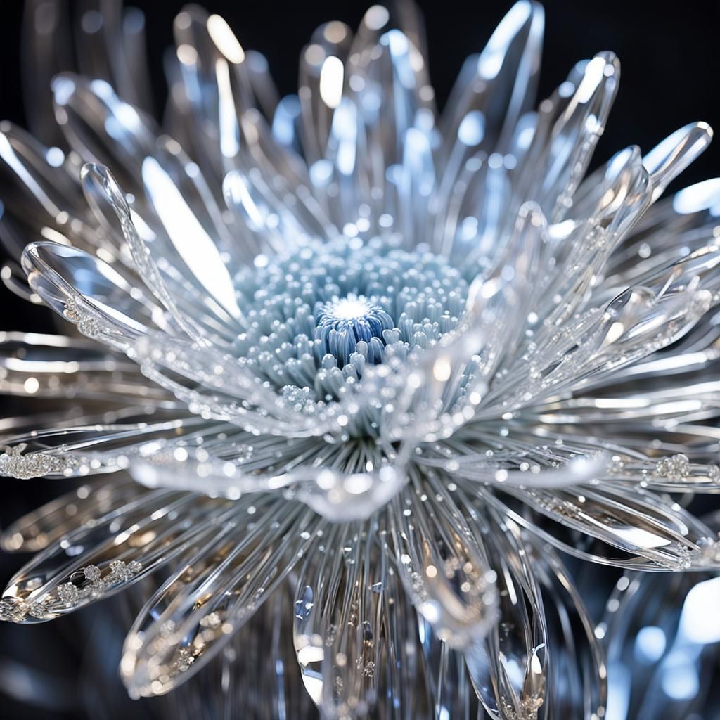 Pulsating Crystalline Flower Macro in Natural Light