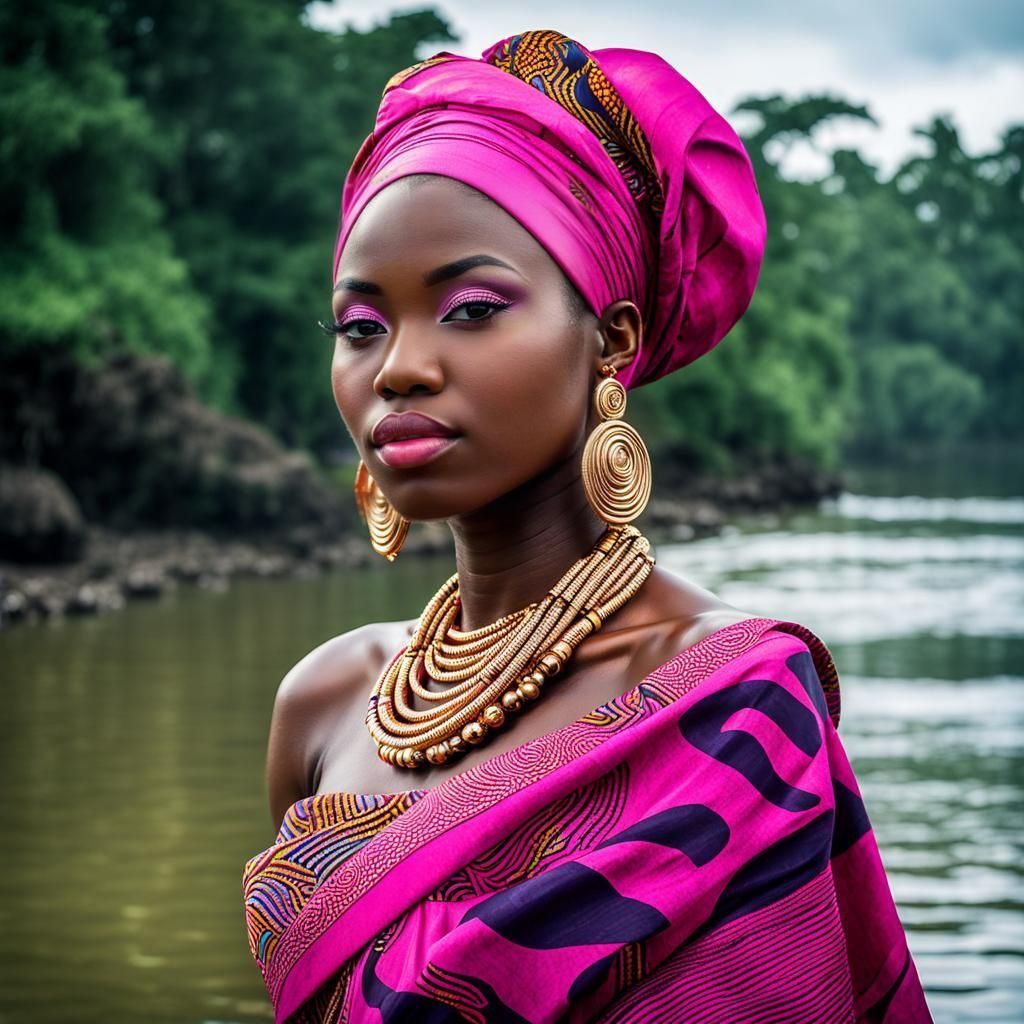 Yoruba River Goddess Oba in a Lightning Storm